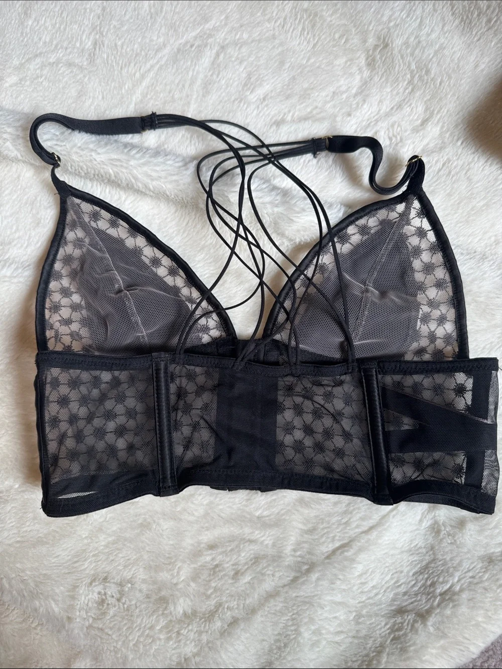 Victoria's Secret Black Strappy Lace Longline Front Clasp Corset Bralette - Picture 3 of 5